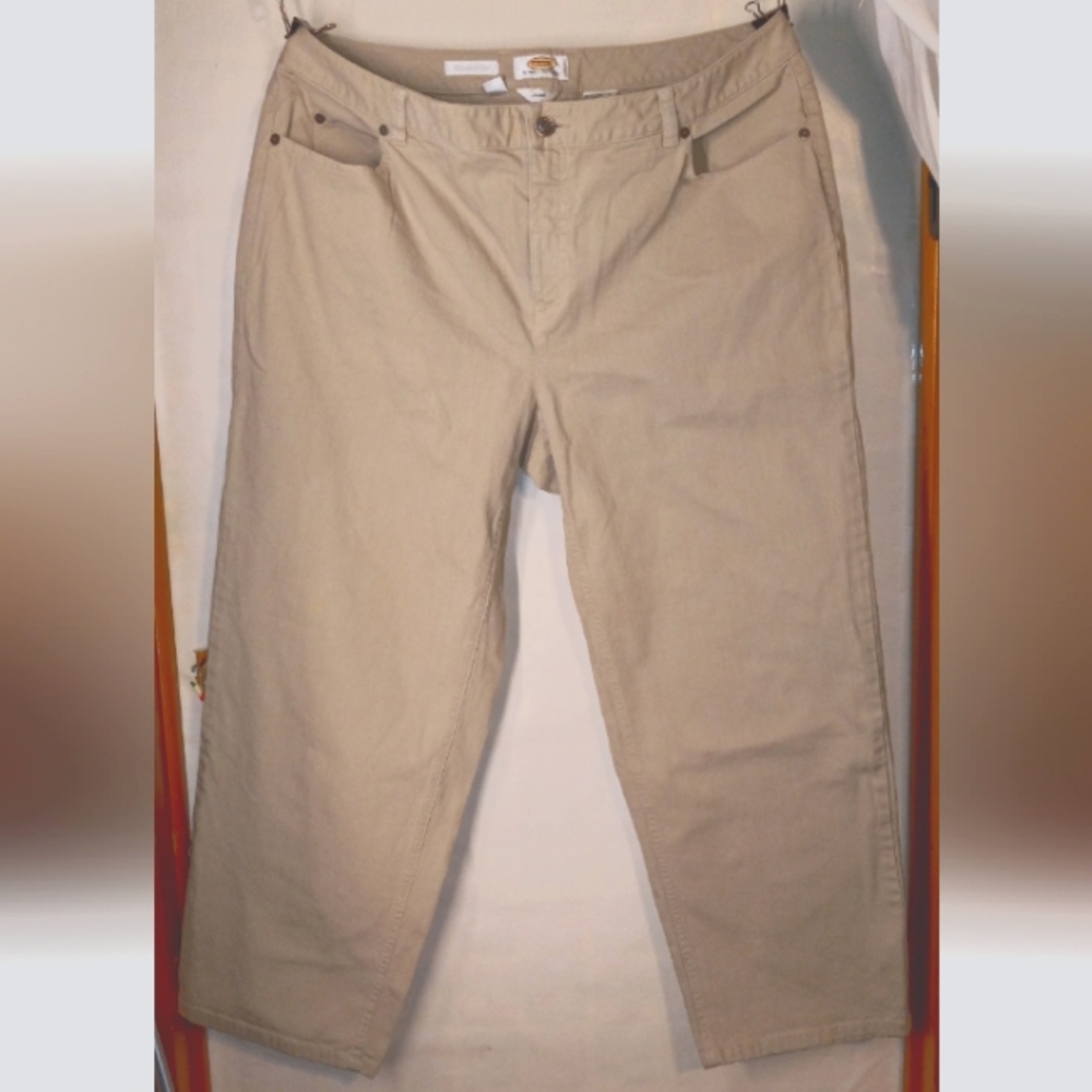 Tailored Fit Stretch khaki ankle jeans